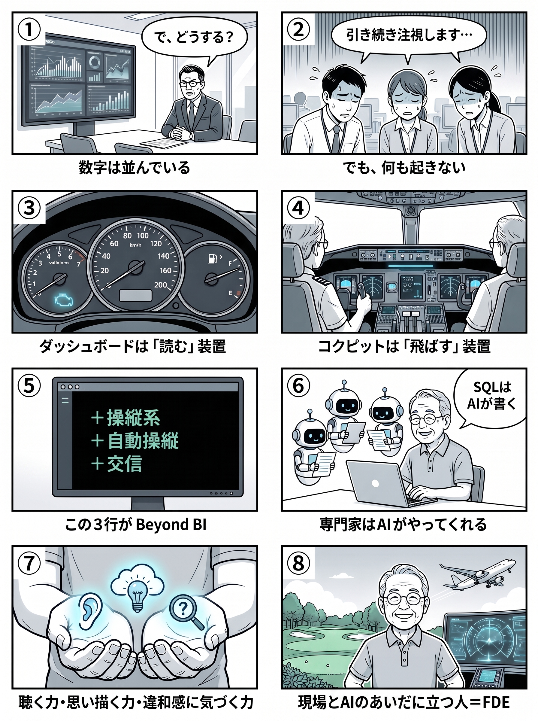 8コマ漫画：BIはread-onlyだ